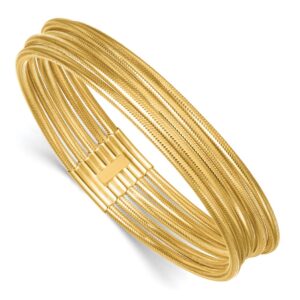 Gold multi-strand bracelet with clasp.