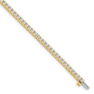 Gold and diamond tennis bracelet.