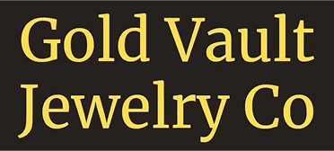 Gold Vault Jewelry Co logo in yellow.