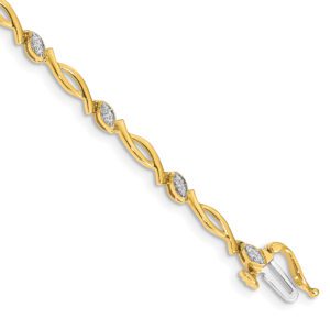 Elegant gold bracelet with diamond accents.