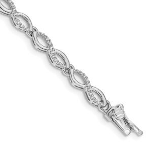 Elegant silver bracelet with intricate twisted design.