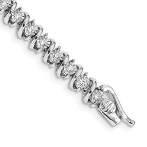Close-up of a silver snake-shaped chain bracelet.