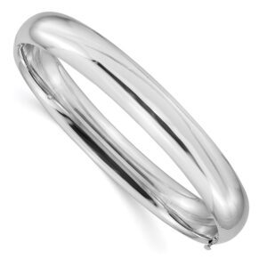 Sleek silver bangle bracelet with a smooth finish.