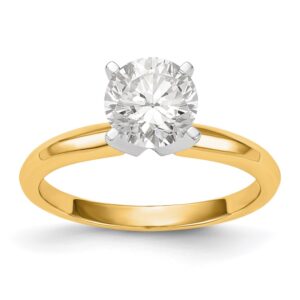 Elegant solitaire diamond ring with a gold band.