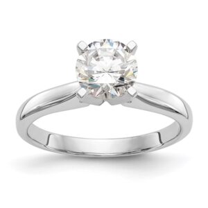 Elegant solitaire diamond engagement ring with a silver band.
