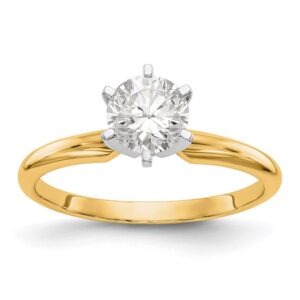 Elegant gold ring with a brilliant solitaire diamond.