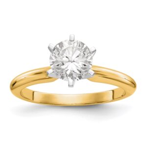 Elegant gold ring with a large solitaire diamond.