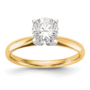 Elegant gold ring with a sparkling round diamond solitaire.